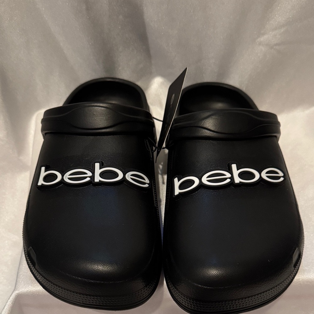 Bebe Black Slip-On Clogs